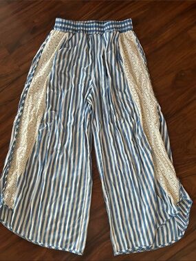 Athlisan women’s summer casual loose striped wide leg pant palazzo trouser